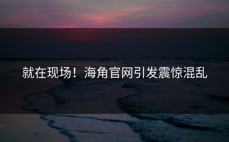 就在现场！海角官网引发震惊混乱