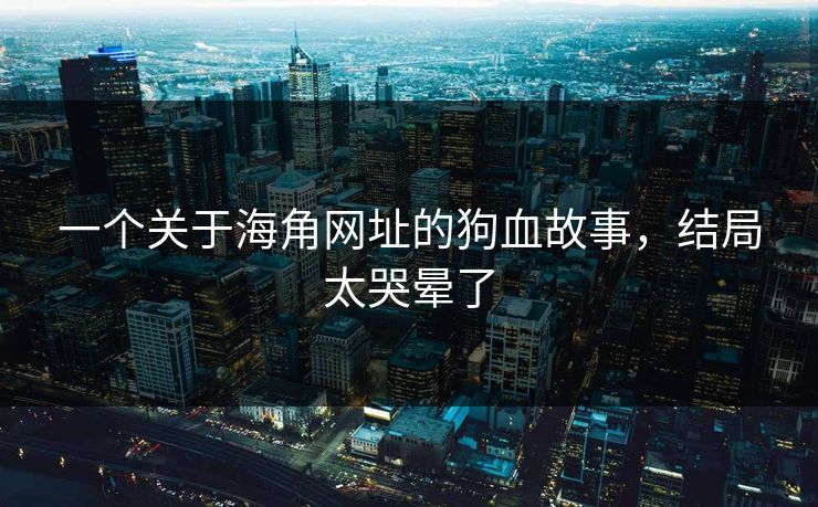 一个关于海角网址的狗血故事，结局太哭晕了