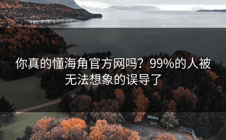 你真的懂海角官方网吗？99%的人被无法想象的误导了