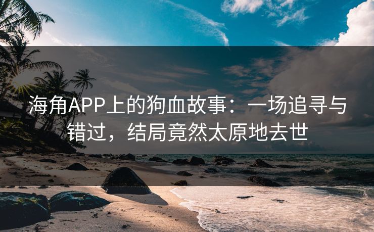 海角APP上的狗血故事：一场追寻与错过，结局竟然太原地去世