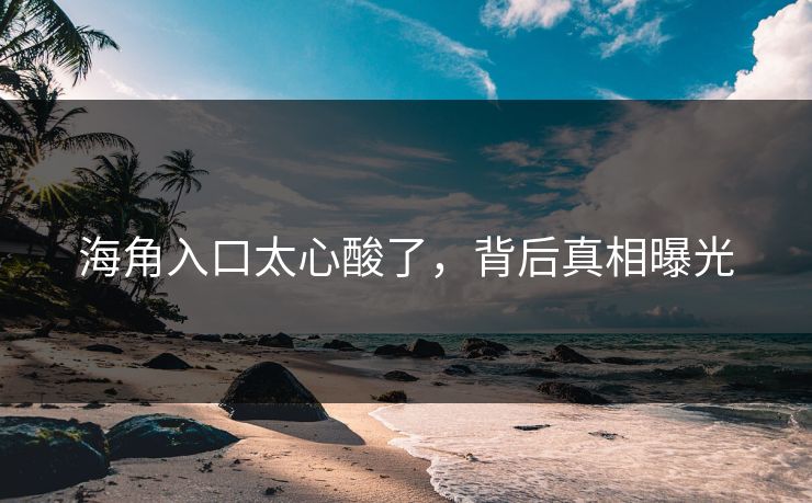 海角入口太心酸了，背后真相曝光