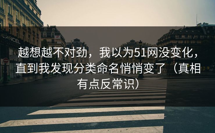 越想越不对劲，我以为51网没变化，直到我发现分类命名悄悄变了（真相有点反常识）